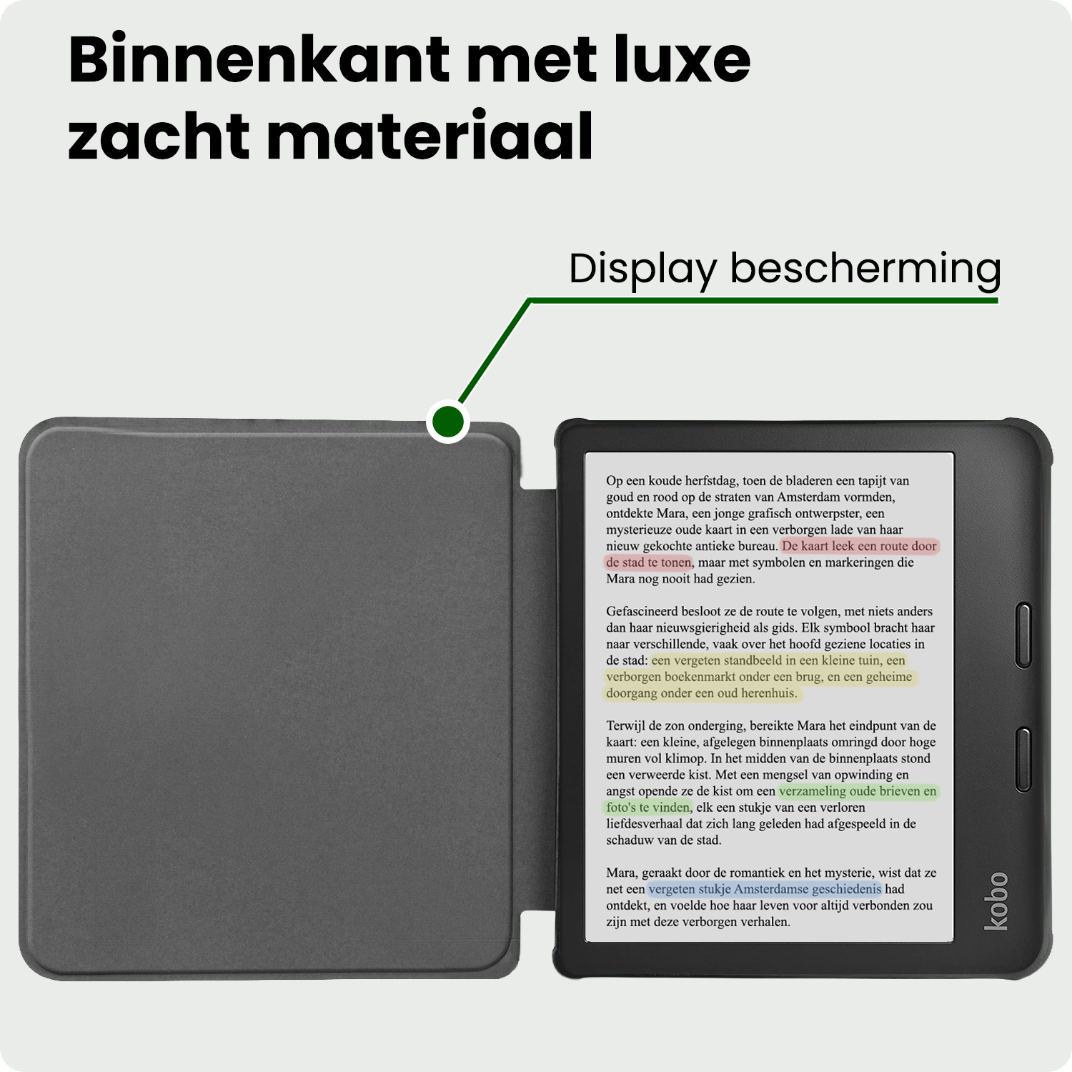BASEY. BASEY. Kobo Libra Colour Hoesje Met Screenprotector - Turquoise