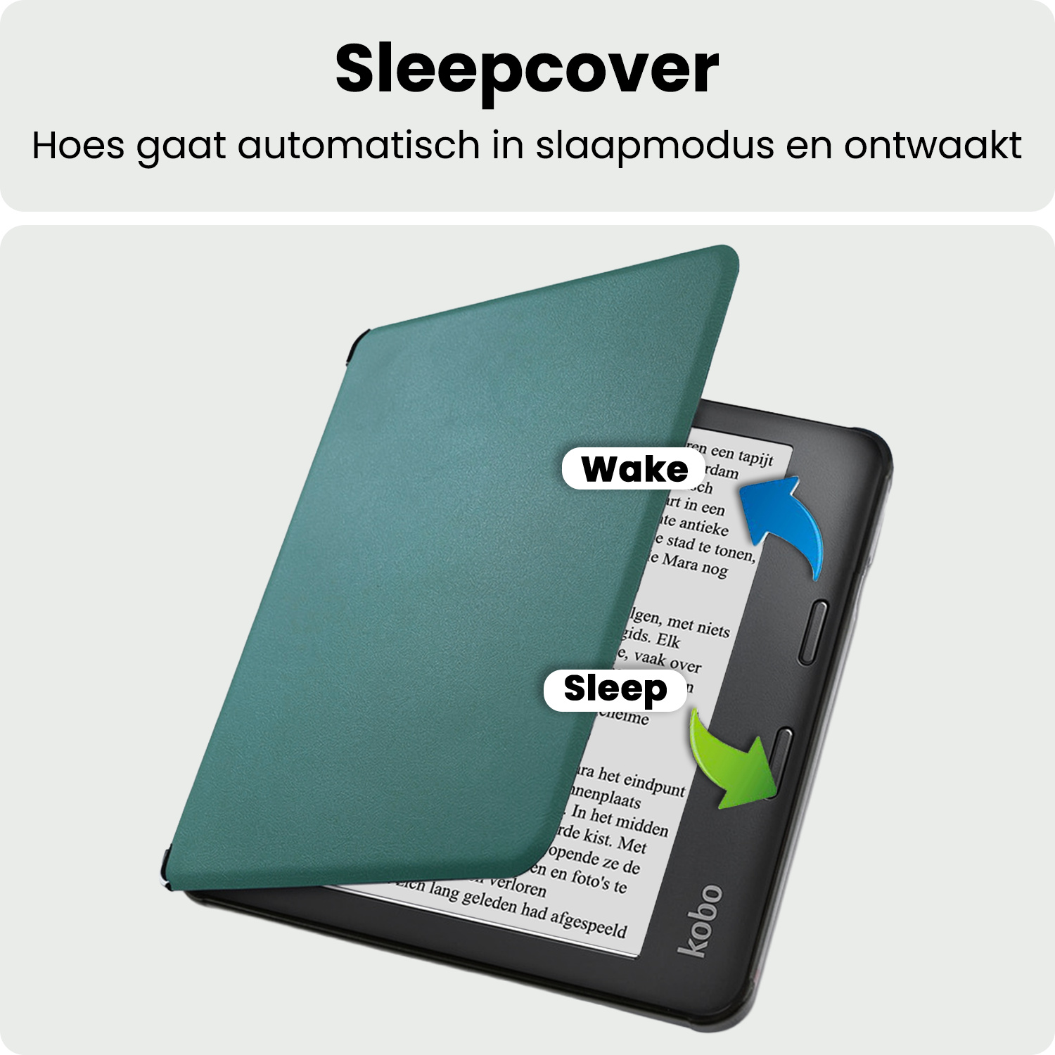 BASEY. BASEY. Kobo Sage Hoesje - Donkergroen