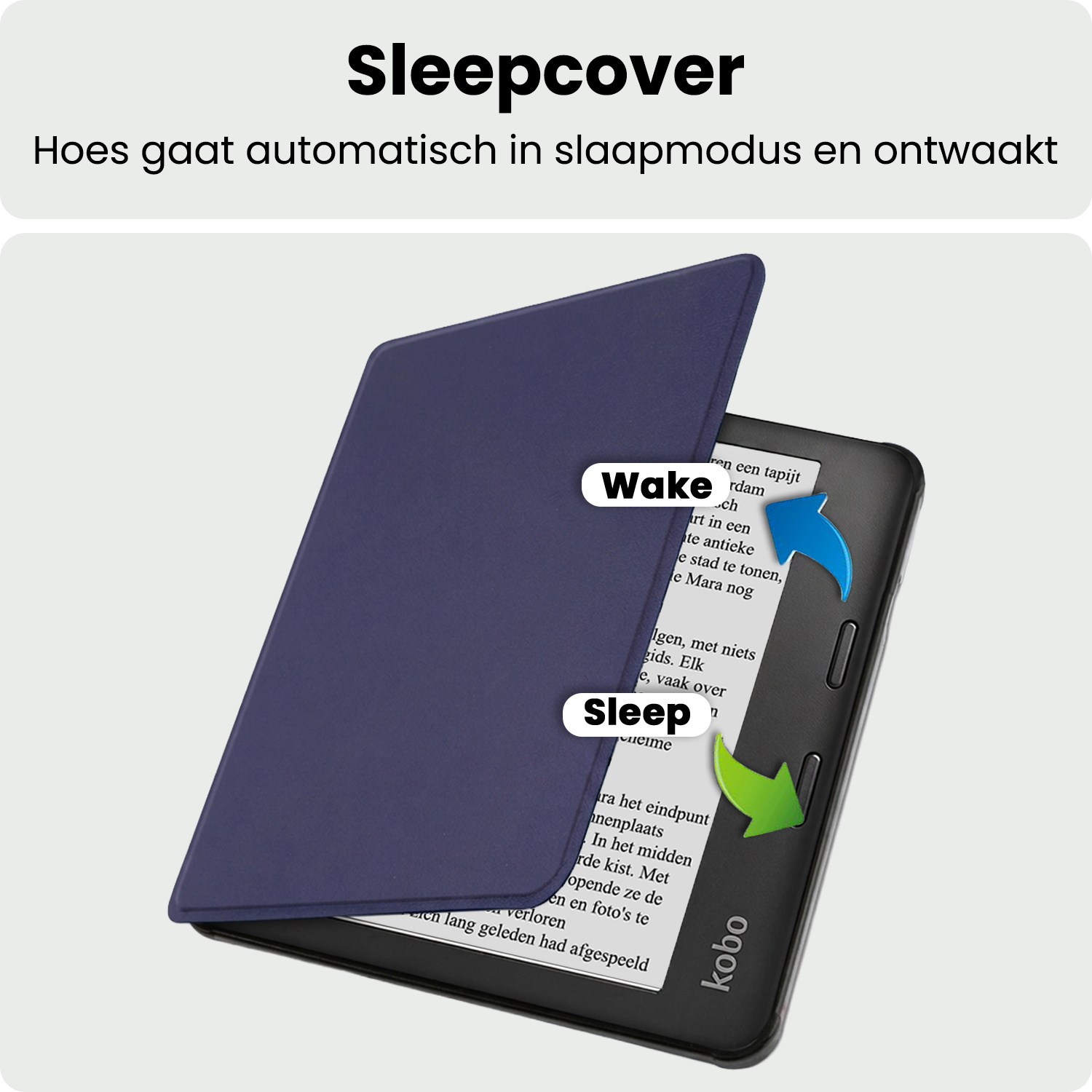 BASEY. BASEY. Kobo Sage Hoesje Met Screenprotector - Donkerblauw