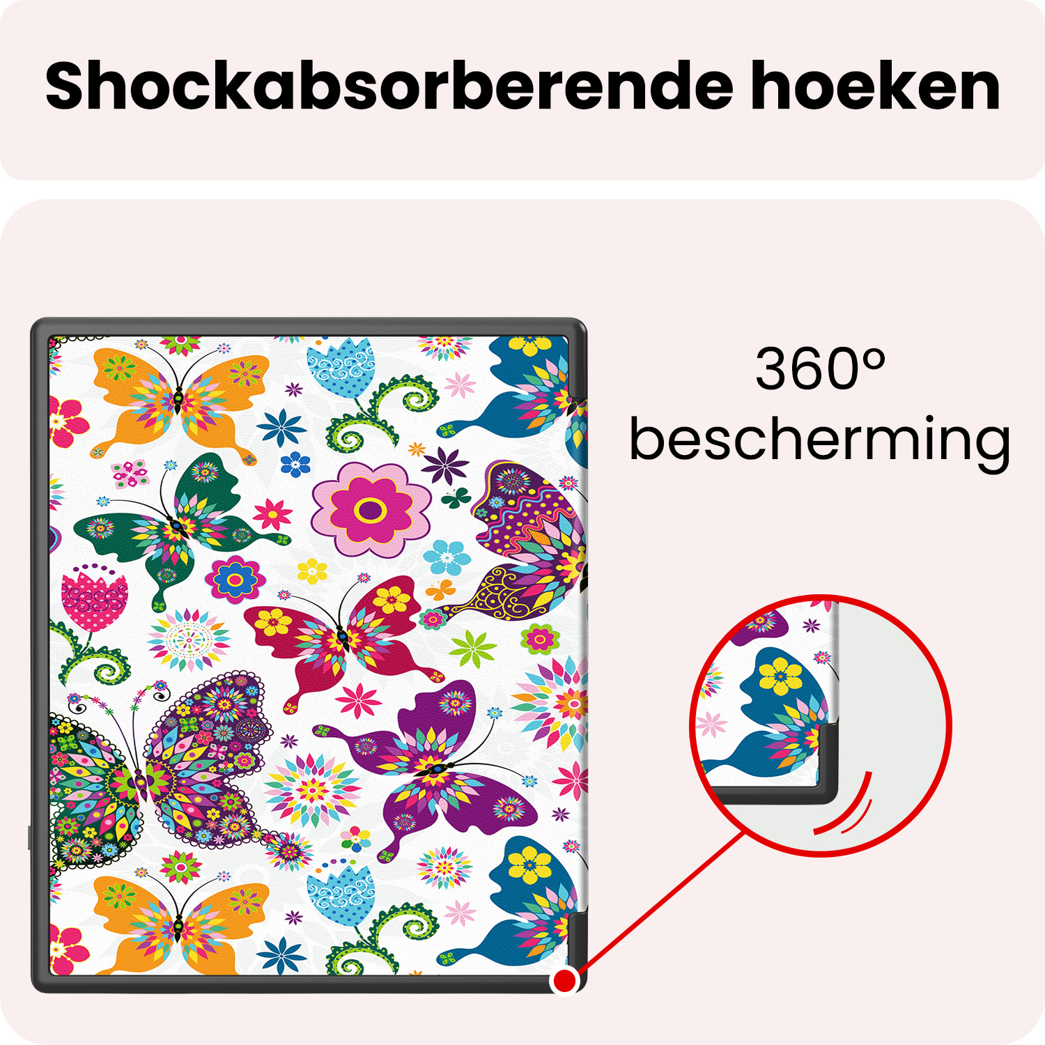 NoXx NoXx Kobo Elipsa 2E Hoesje Met Screenprotector - Vlinders