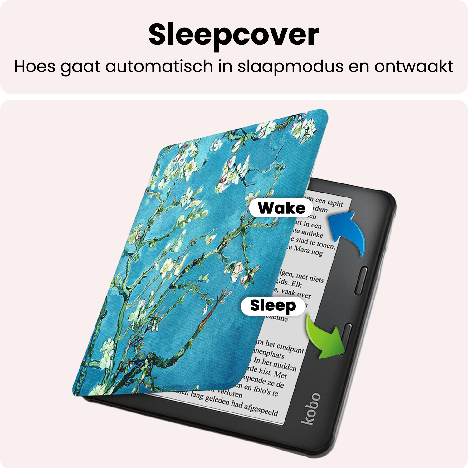 NoXx NoXx Kobo Libra 2 Hoesje Met Screenprotector - Bloesem