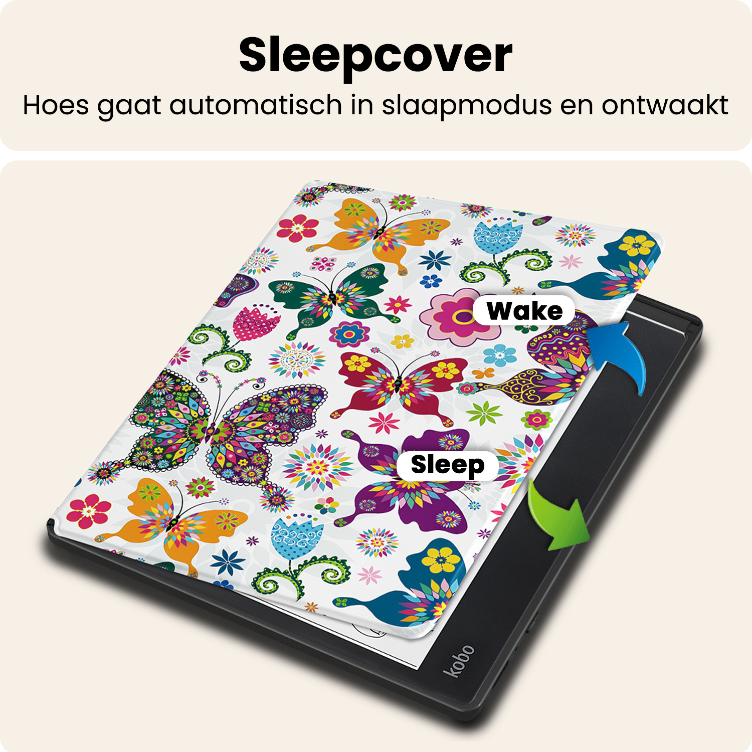 Nomfy Nomfy Kobo Elipsa 2E Hoesje - Vlinders