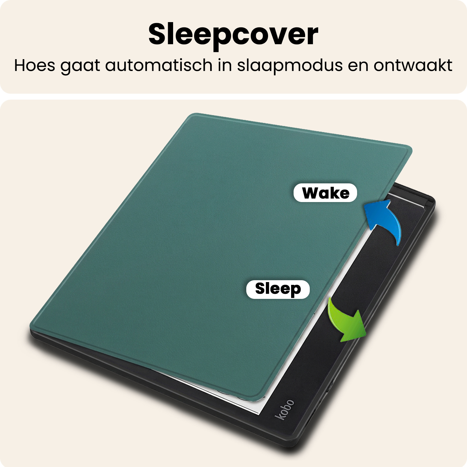 Nomfy Nomfy Kobo Elipsa 2E Hoesje Met Screenprotector - Donkergroen