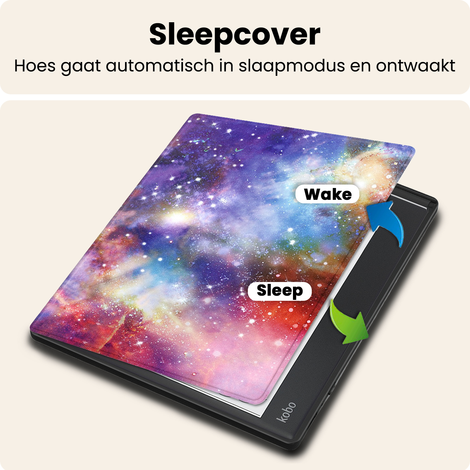 Nomfy Nomfy Kobo Elipsa 2E Hoesje Met Screenprotector - Galaxy