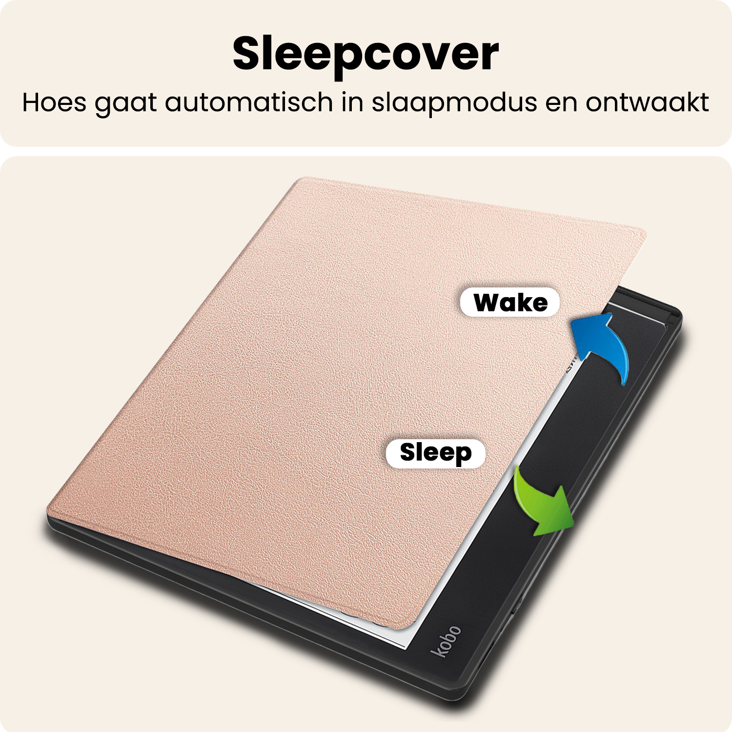 Nomfy Nomfy Kobo Elipsa 2E Hoesje Met Screenprotector - Rose Goud