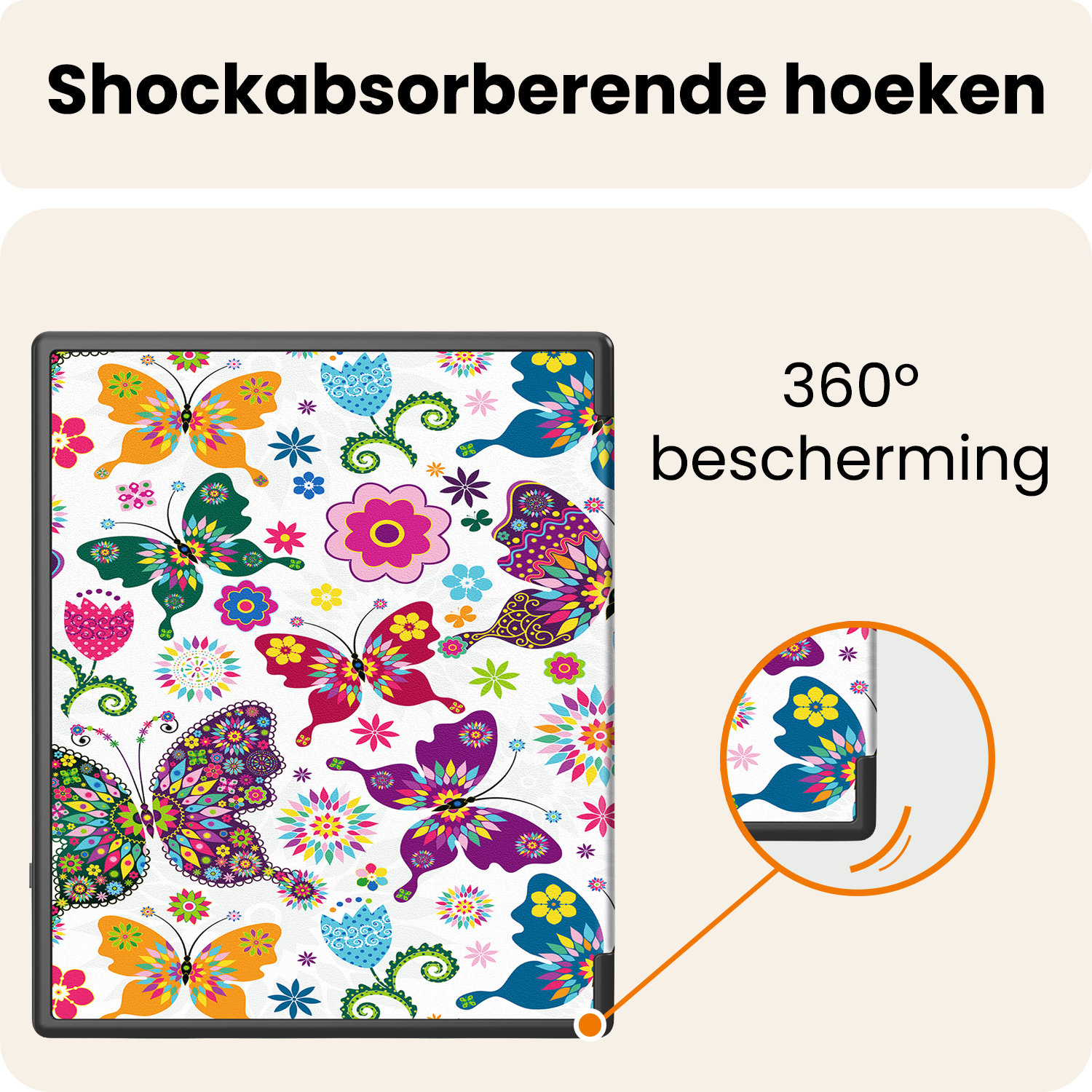 Nomfy Nomfy Kobo Elipsa 2E Hoesje Met Screenprotector - Vlinders