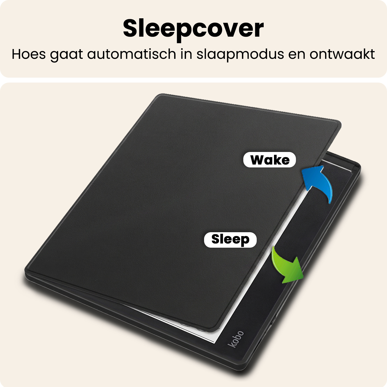 Nomfy Nomfy Kobo Elipsa 2E Hoesje Met Screenprotector - Zwart