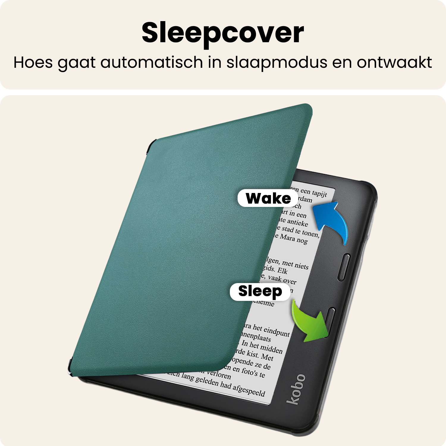 Nomfy Nomfy Kobo Libra 2 Hoesje - Donkergroen