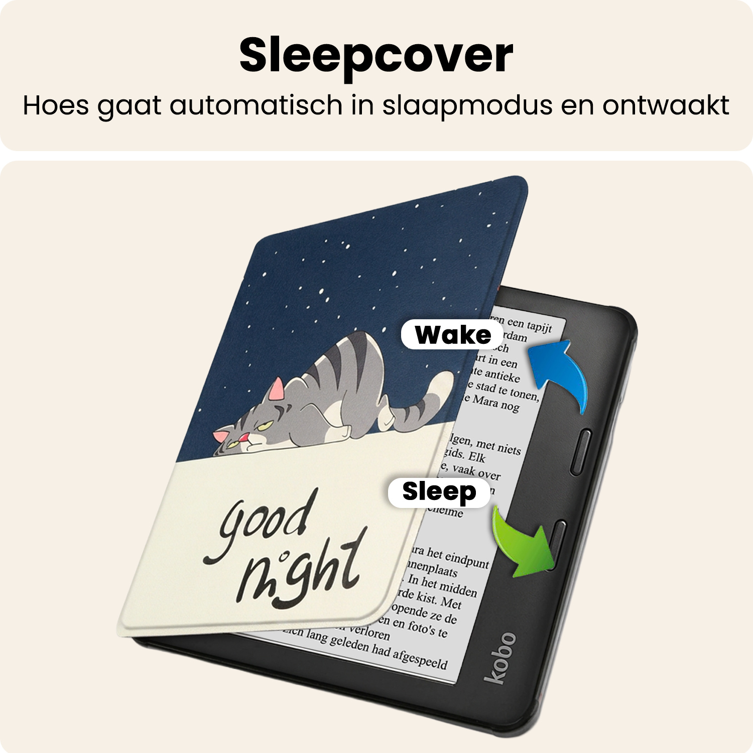 Nomfy Nomfy Kobo Libra 2 Hoesje - Kat