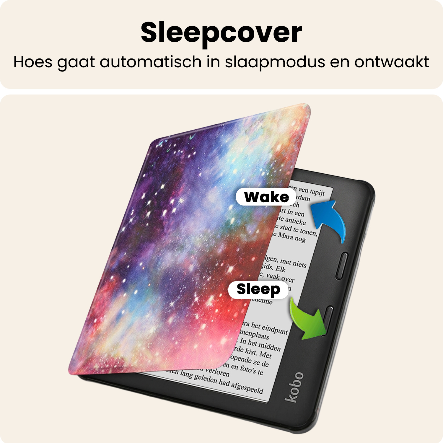 Nomfy Nomfy Kobo Libra 2 Hoesje Met Screenprotector - Galaxy