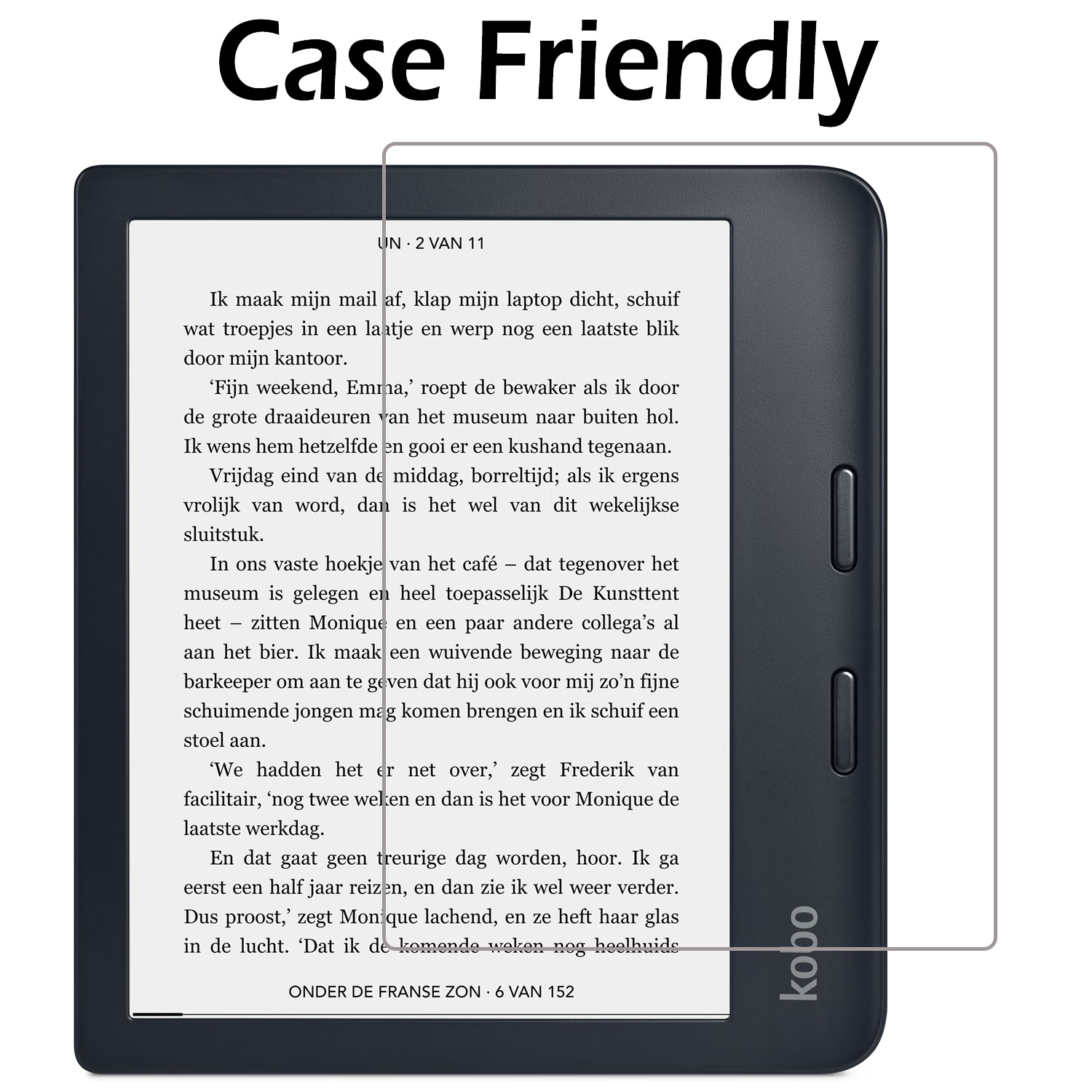 Nomfy Nomfy Kobo Libra 2 Hoesje Met Screenprotector - Rood
