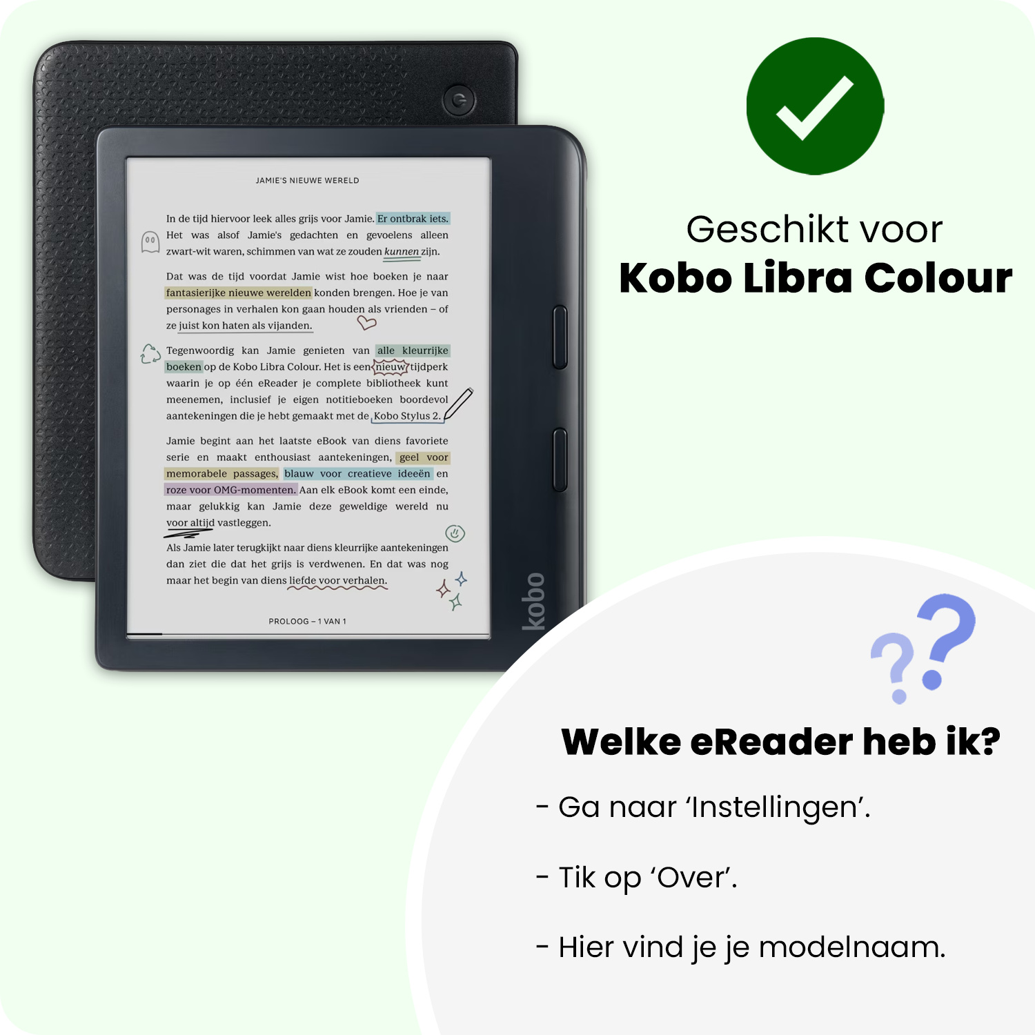 Nomfy Nomfy Kobo Libra Colour Hoesje Met Screenprotector - Roze