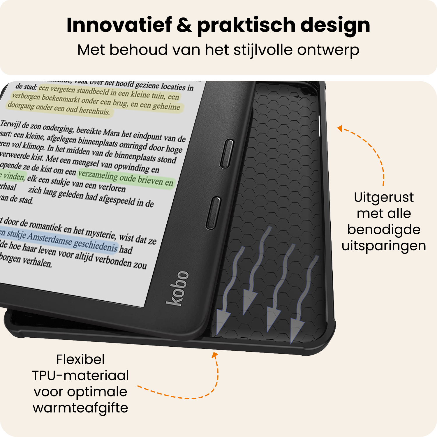 Nomfy Nomfy Kobo Libra Colour Hoesje Met Screenprotector - Turquoise