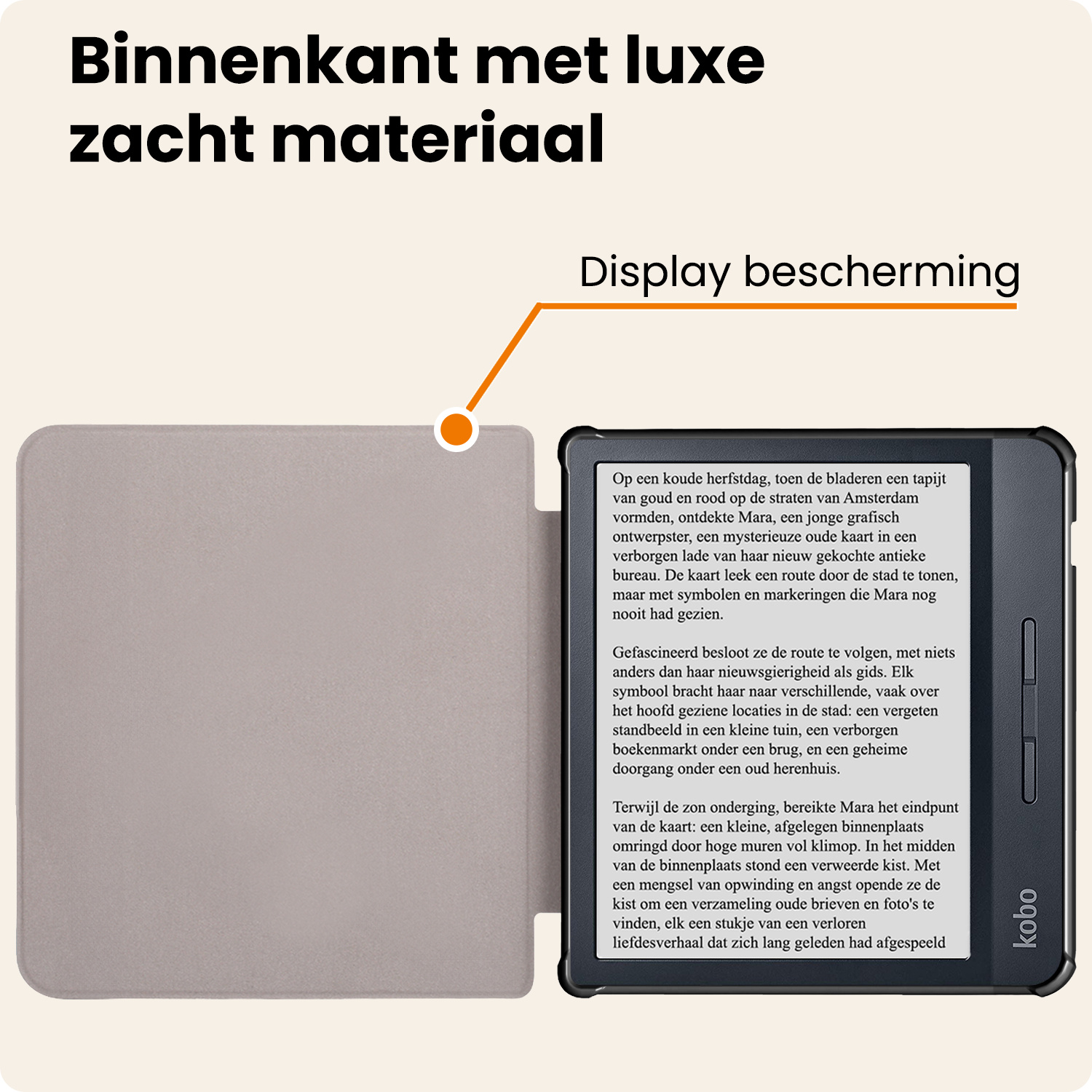 Nomfy Nomfy Kobo Libra H2O Hoesje Met Screenprotector - Grijs