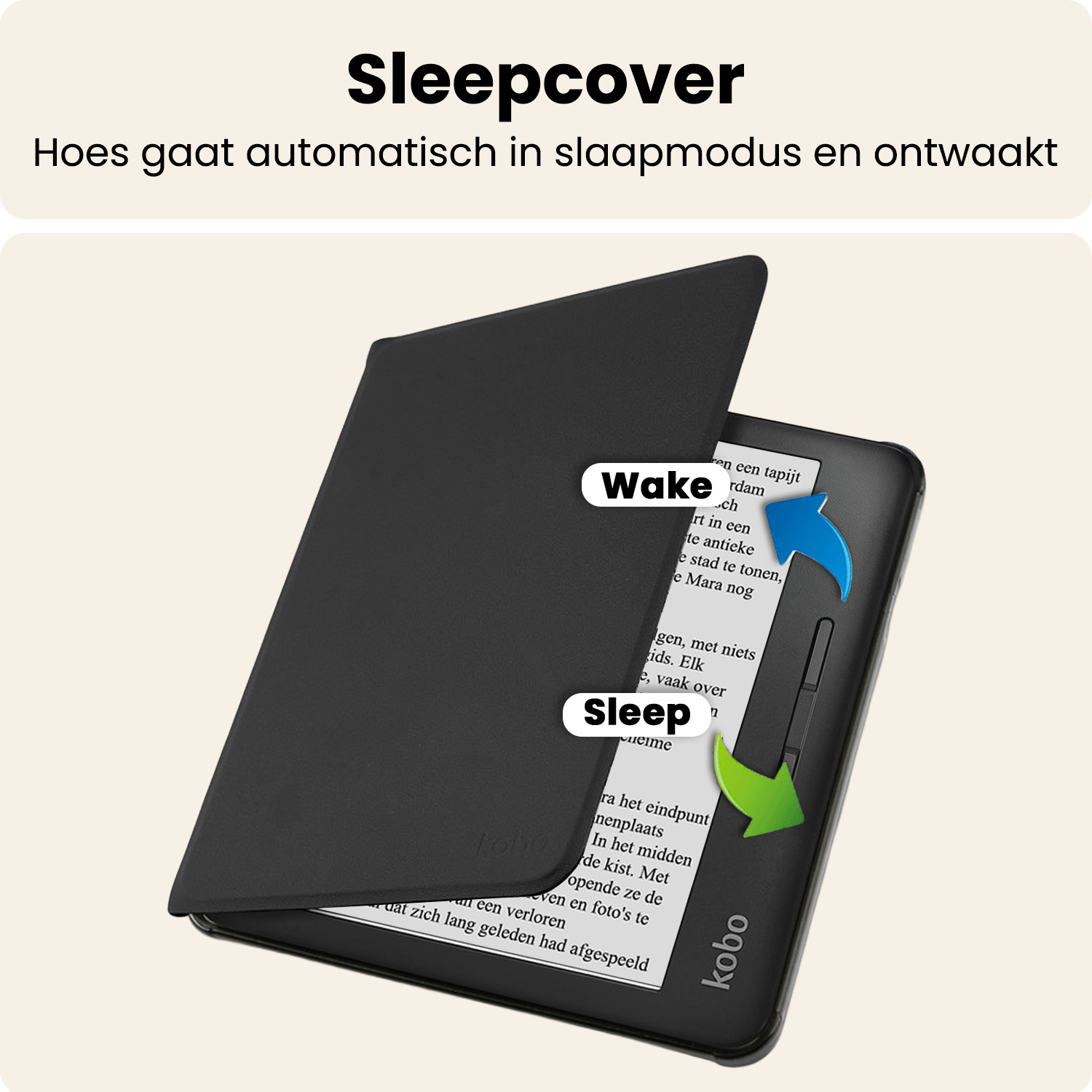 Nomfy Nomfy Kobo Libra H2O Hoesje Met Screenprotector - Zwart