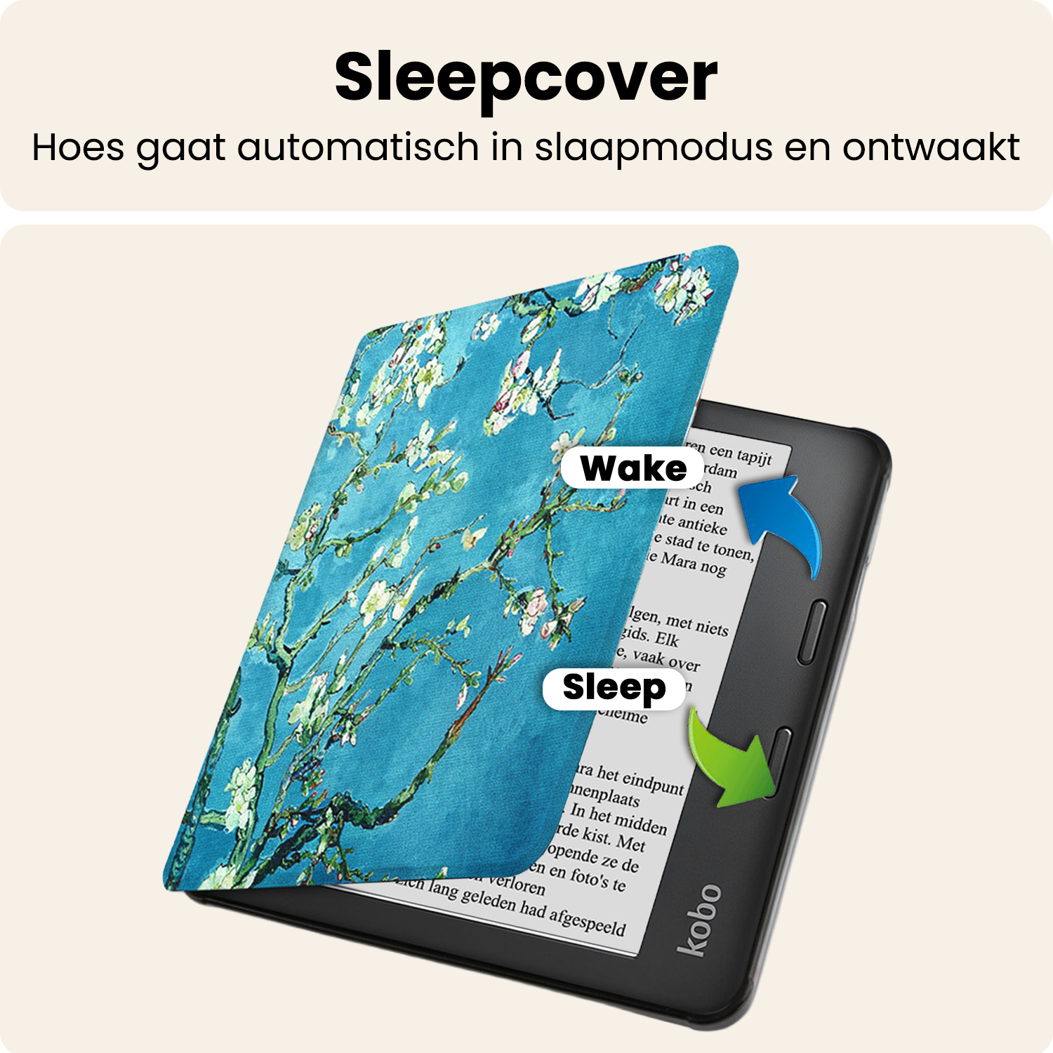 Nomfy Nomfy Kobo Sage Hoesje Met Screenprotector - Bloesem