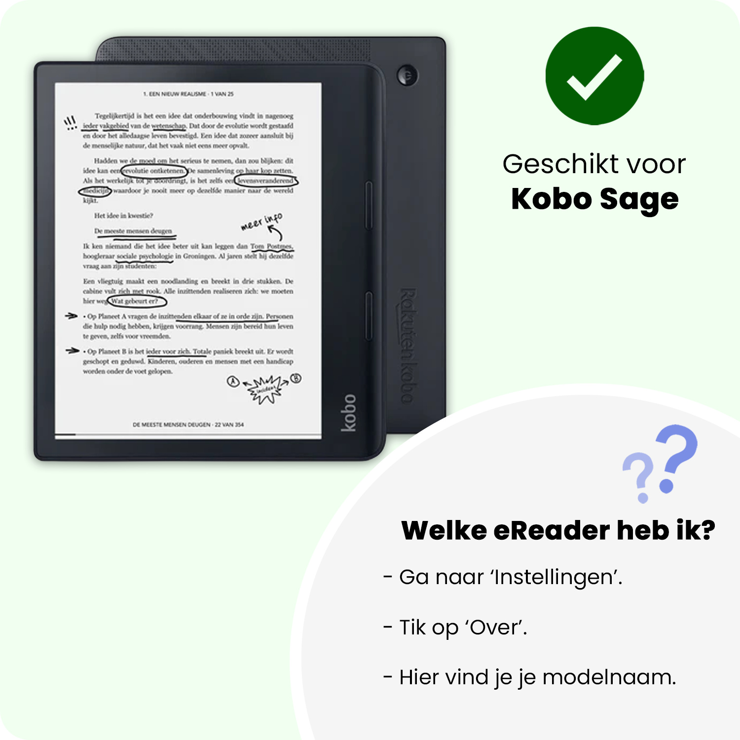 Nomfy Nomfy Kobo Sage Hoesje Met Screenprotector - Eenhoorn