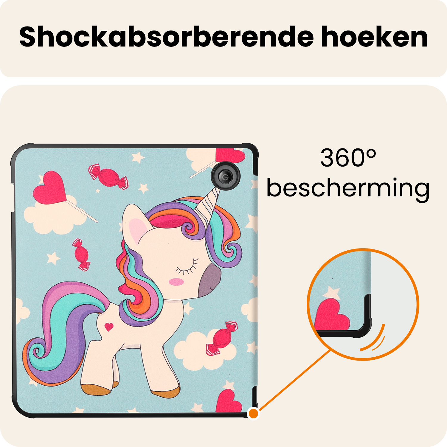 Nomfy Nomfy Kobo Sage Hoesje Met Screenprotector - Eenhoorn