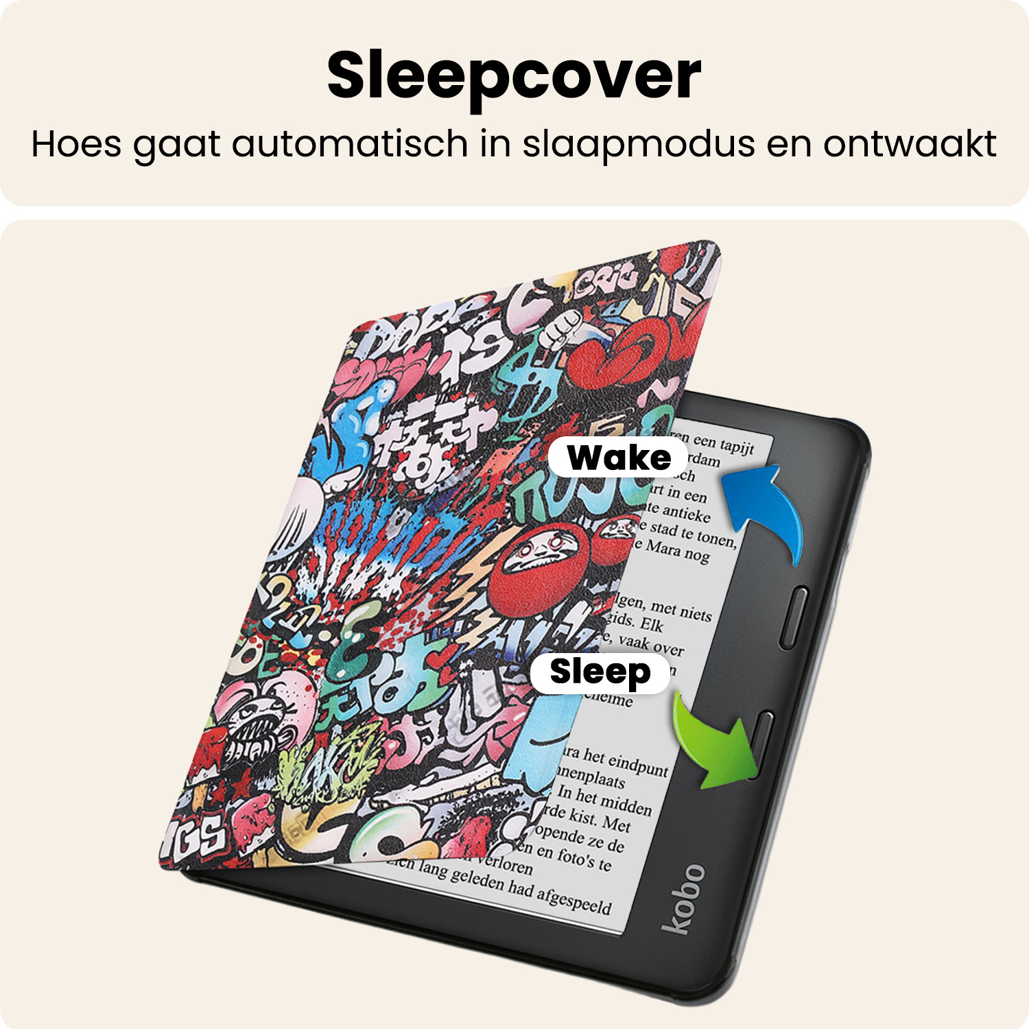 Nomfy Nomfy Kobo Sage Hoesje Met Screenprotector - Graffity
