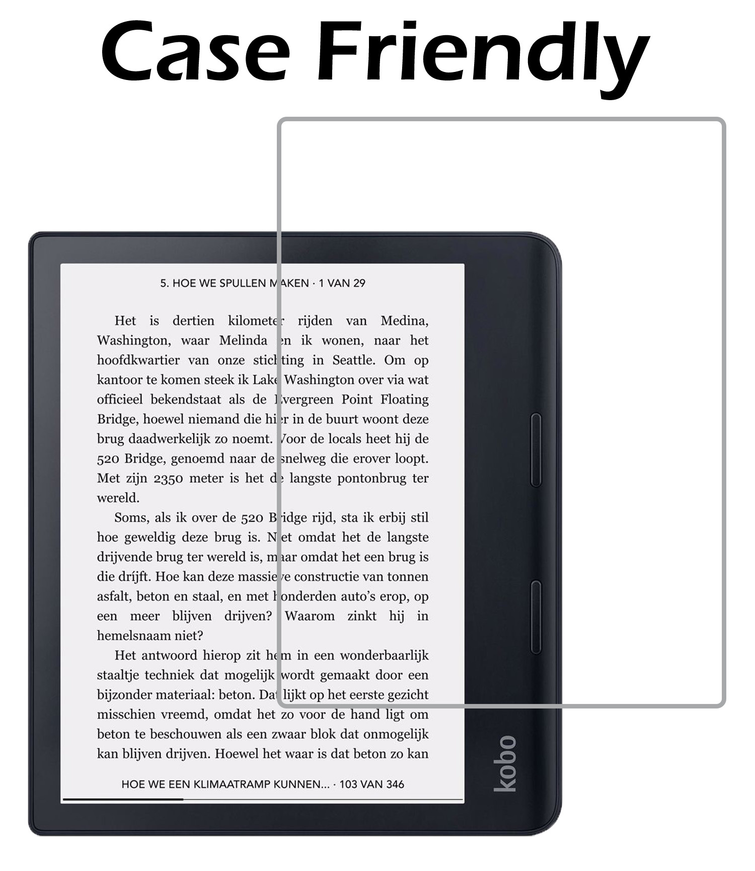 Nomfy Nomfy Kobo Sage Hoesje Met Screenprotector - Grijs