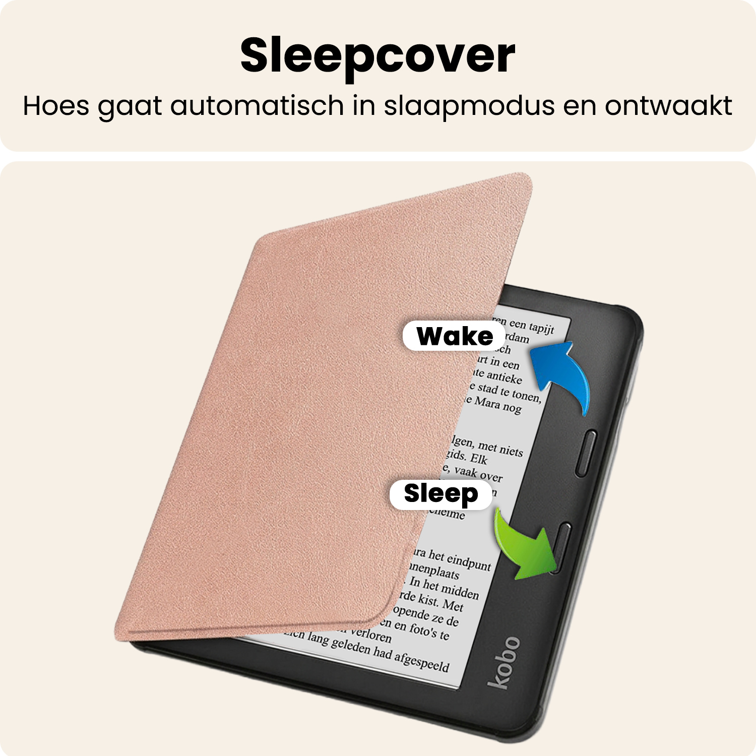 Nomfy Nomfy Kobo Sage Hoesje Met Screenprotector - Rose Goud