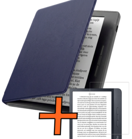 Nomfy Nomfy Kobo Libra H2O Hoesje Met Screenprotector - Donkerblauw