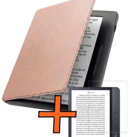Nomfy Nomfy Kobo Libra H2O Hoesje Met Screenprotector - Rose Goud