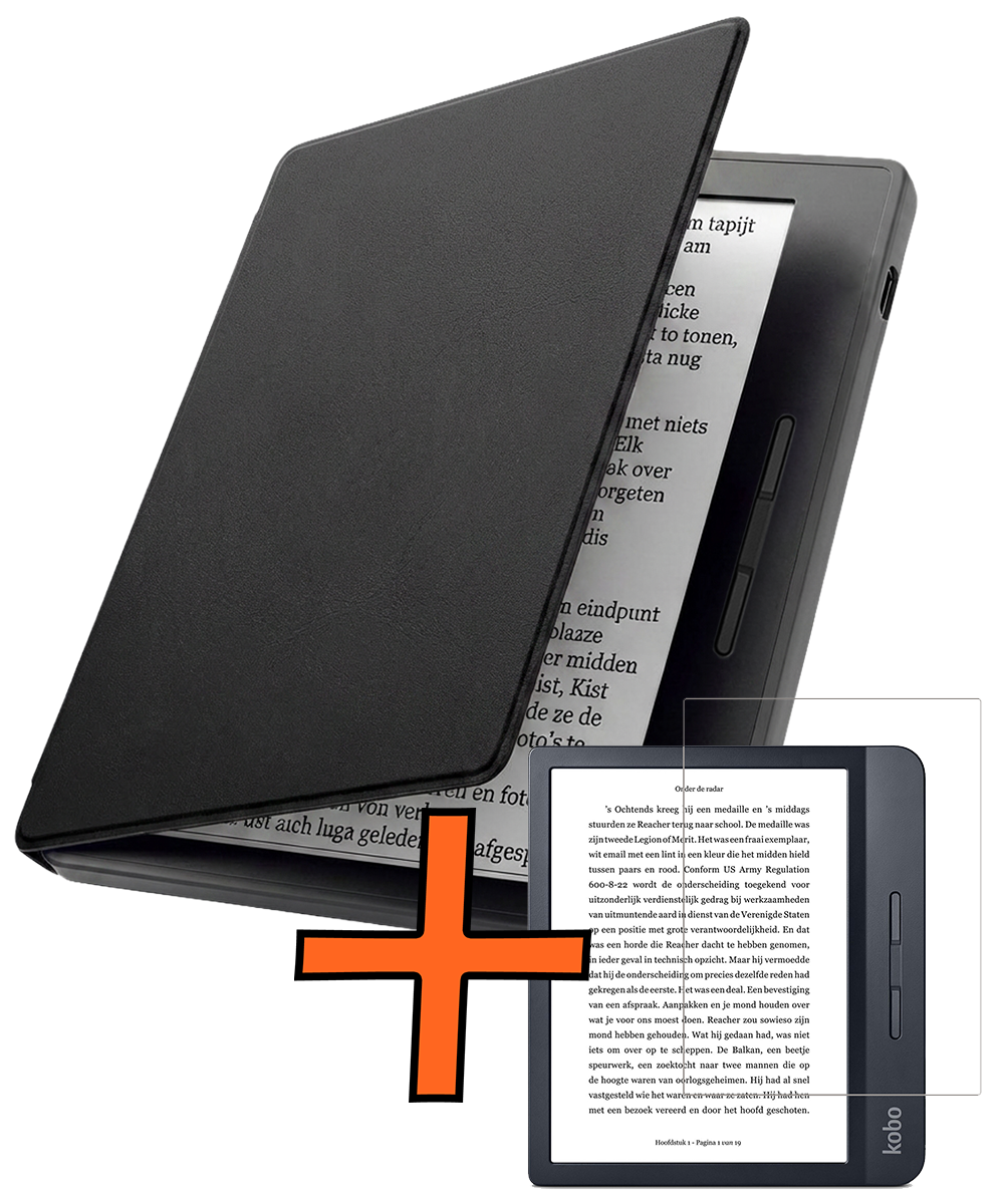 Nomfy Nomfy Kobo Libra H2O Hoesje Met Screenprotector - Zwart