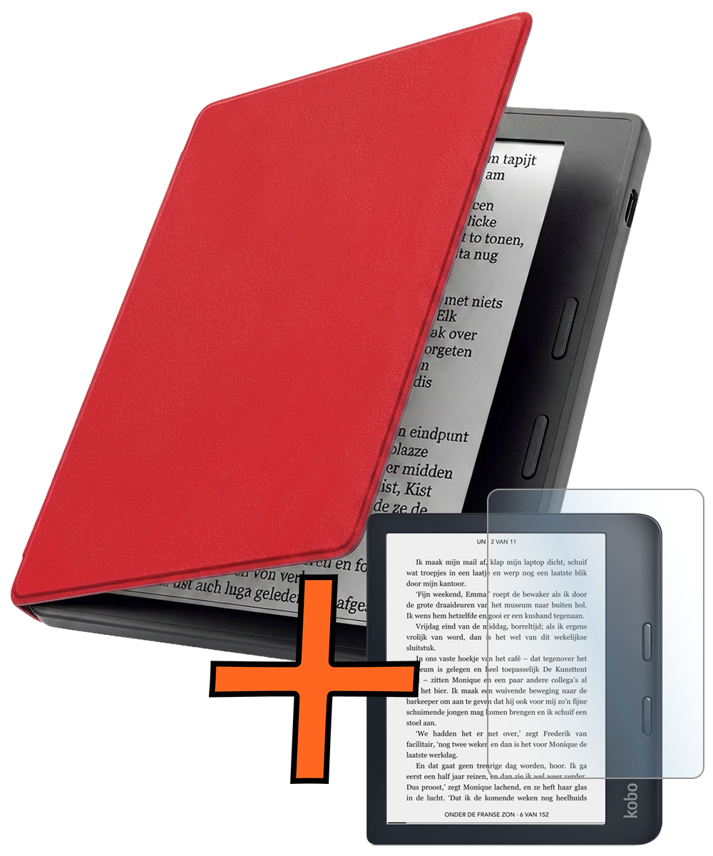 Nomfy Nomfy Kobo Sage Hoesje Met Screenprotector - Rood
