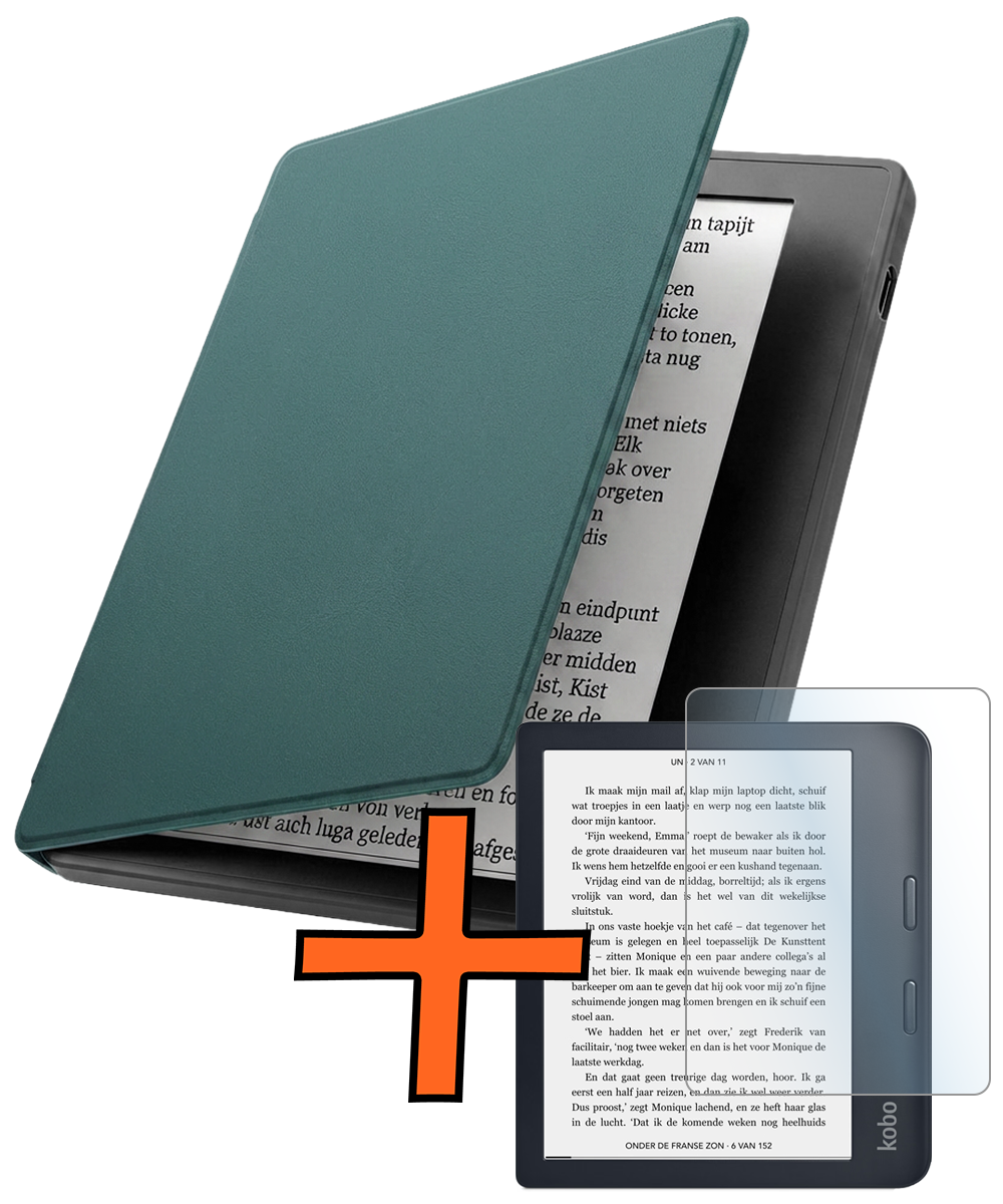 Nomfy Nomfy Kobo Sage Hoesje Met Screenprotector - Donkergroen