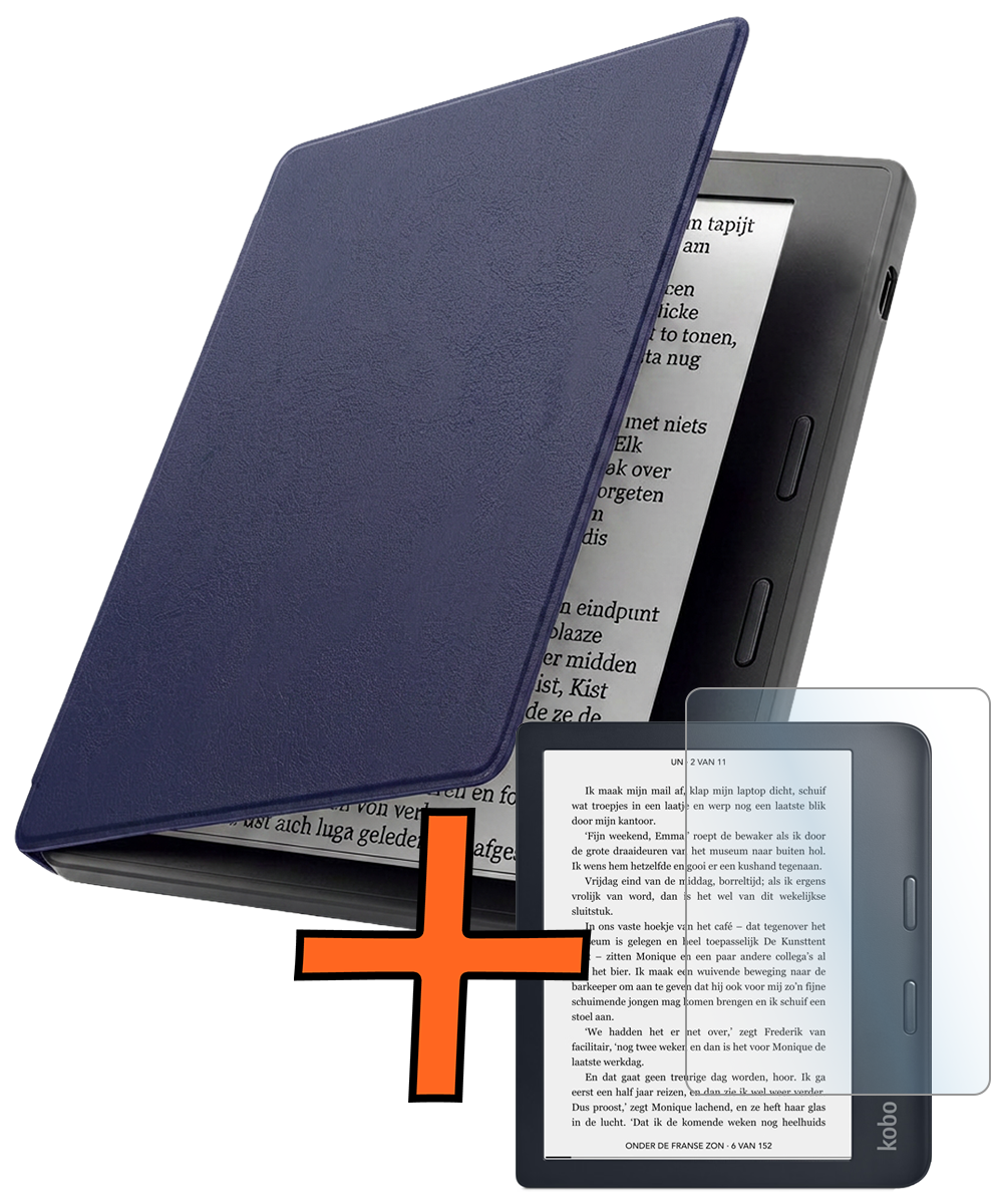 Nomfy Nomfy Kobo Sage Hoesje Met Screenprotector - Donkerblauw