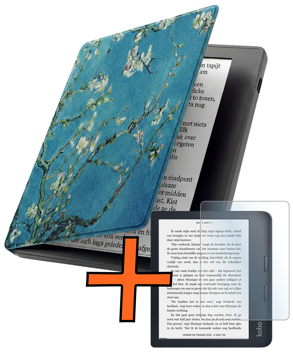 Nomfy Nomfy Kobo Sage Hoesje Met Screenprotector - Bloesem