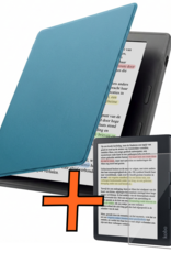 Nomfy Nomfy Kobo Libra Colour Hoesje Met Screenprotector - Turquoise