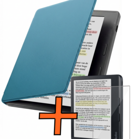 Nomfy Nomfy Kobo Libra Colour Hoesje Met Screenprotector - Turquoise