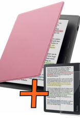 Nomfy Nomfy Kobo Libra Colour Hoesje Met Screenprotector - Roze