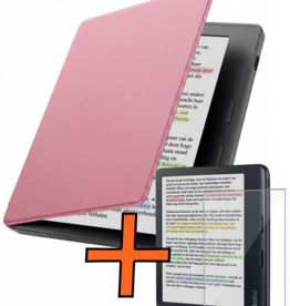 Nomfy Nomfy Kobo Libra Colour Hoesje Met Screenprotector - Roze