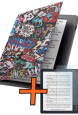 Nomfy Nomfy Kobo Libra 2 Hoesje Met Screenprotector - Graffity