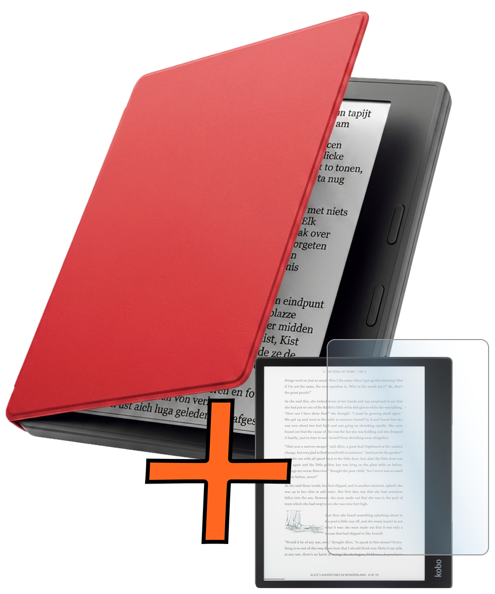 Nomfy Nomfy Kobo Elipsa 2E Hoesje Met Screenprotector - Rood