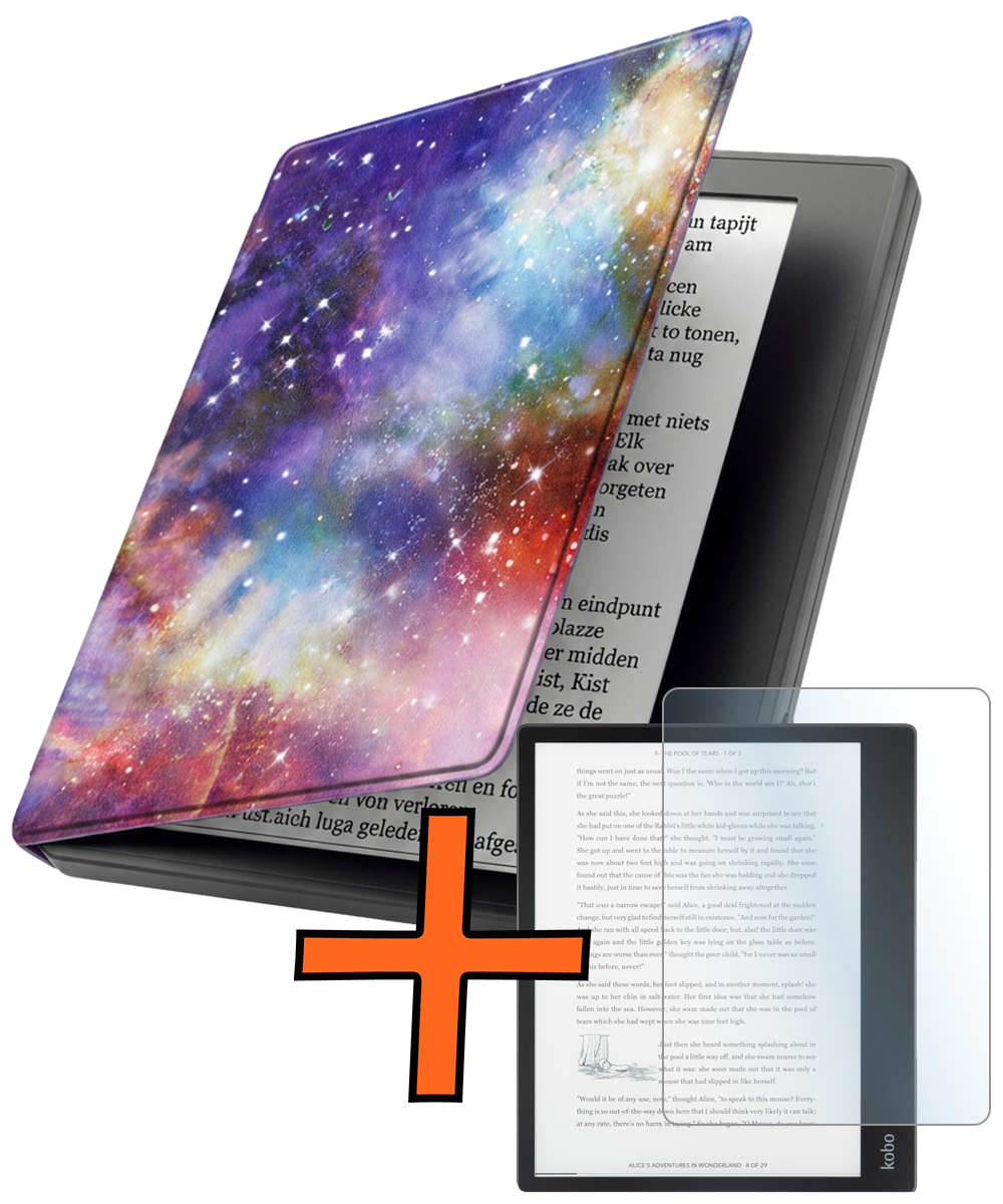 Nomfy Nomfy Kobo Elipsa 2E Hoesje Met Screenprotector - Galaxy