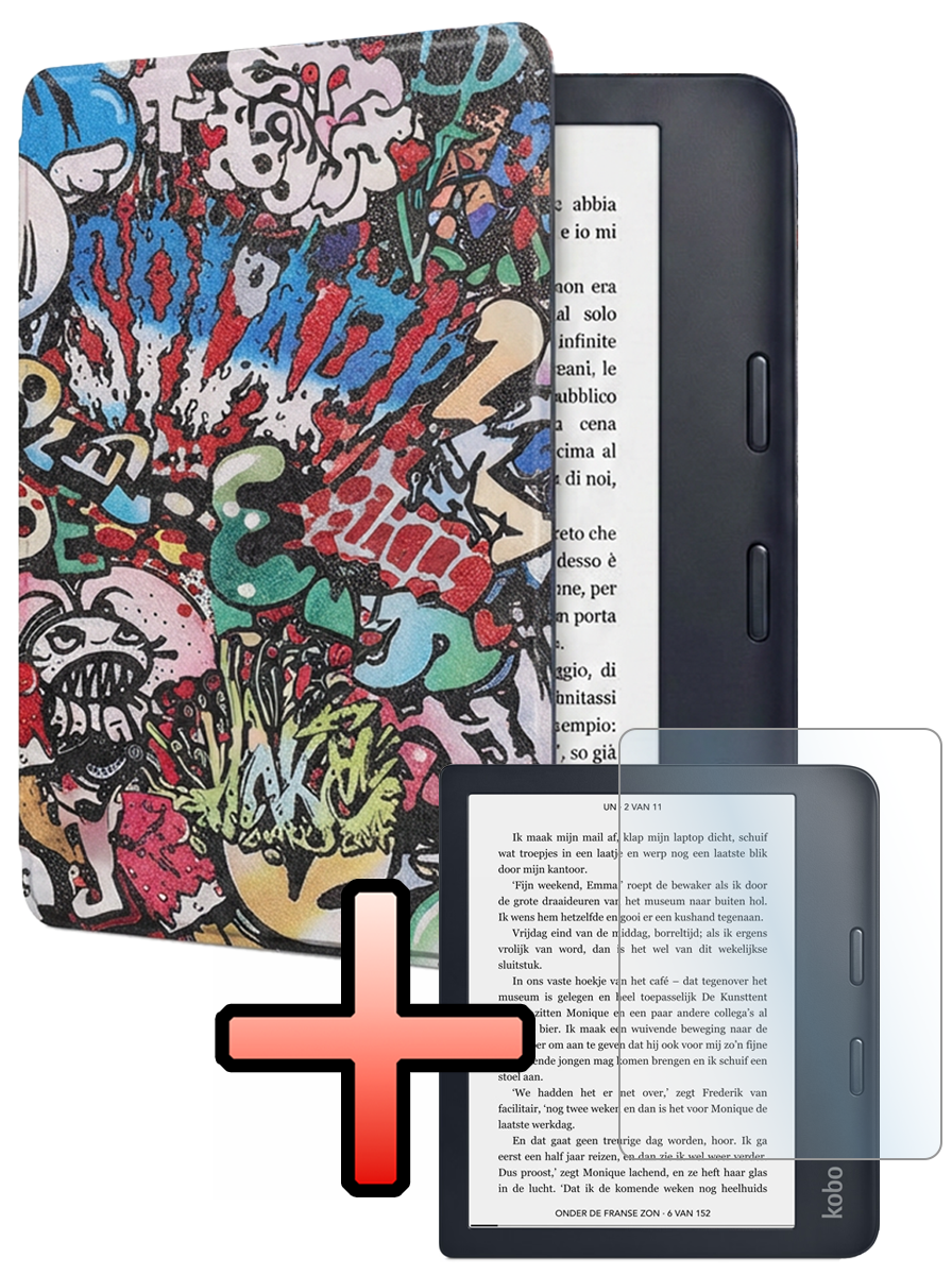 NoXx NoXx Kobo Sage Hoesje Met Screenprotector - Graffity