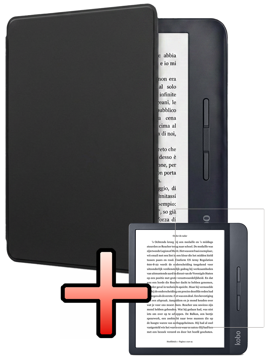 NoXx NoXx Kobo Libra H2O Hoesje Met Screenprotector - Zwart