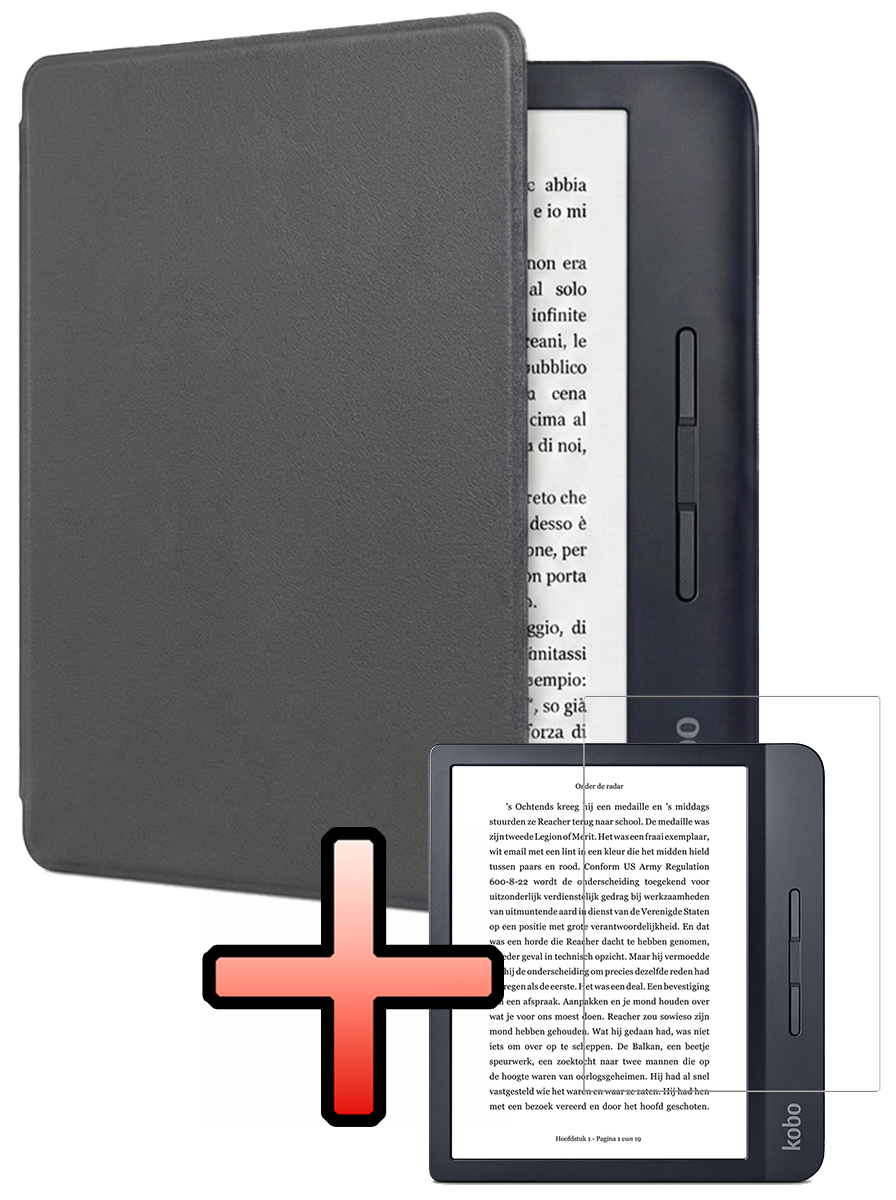NoXx NoXx Kobo Libra H2O Hoesje Met Screenprotector - Grijs