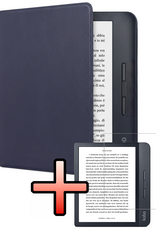 NoXx NoXx Kobo Libra H2O Hoesje Met Screenprotector - Donkerblauw