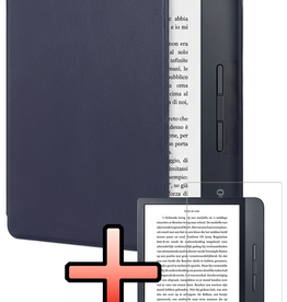 NoXx NoXx Kobo Libra H2O Hoesje Met Screenprotector - Donkerblauw