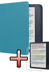 NoXx NoXx Kobo Libra Colour Hoesje Met Screenprotector - Turquoise