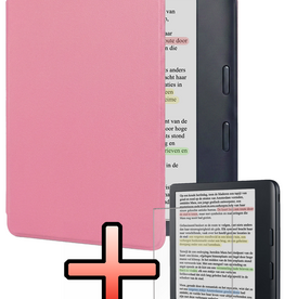 NoXx NoXx Kobo Libra Colour Hoesje Met Screenprotector - Roze