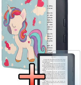 NoXx NoXx Kobo Libra 2 Hoesje Met Screenprotector - Eenhoorn