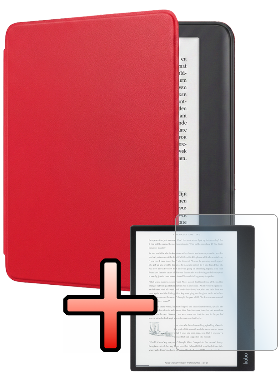 NoXx NoXx Kobo Elipsa 2E Hoesje Met Screenprotector - Rood