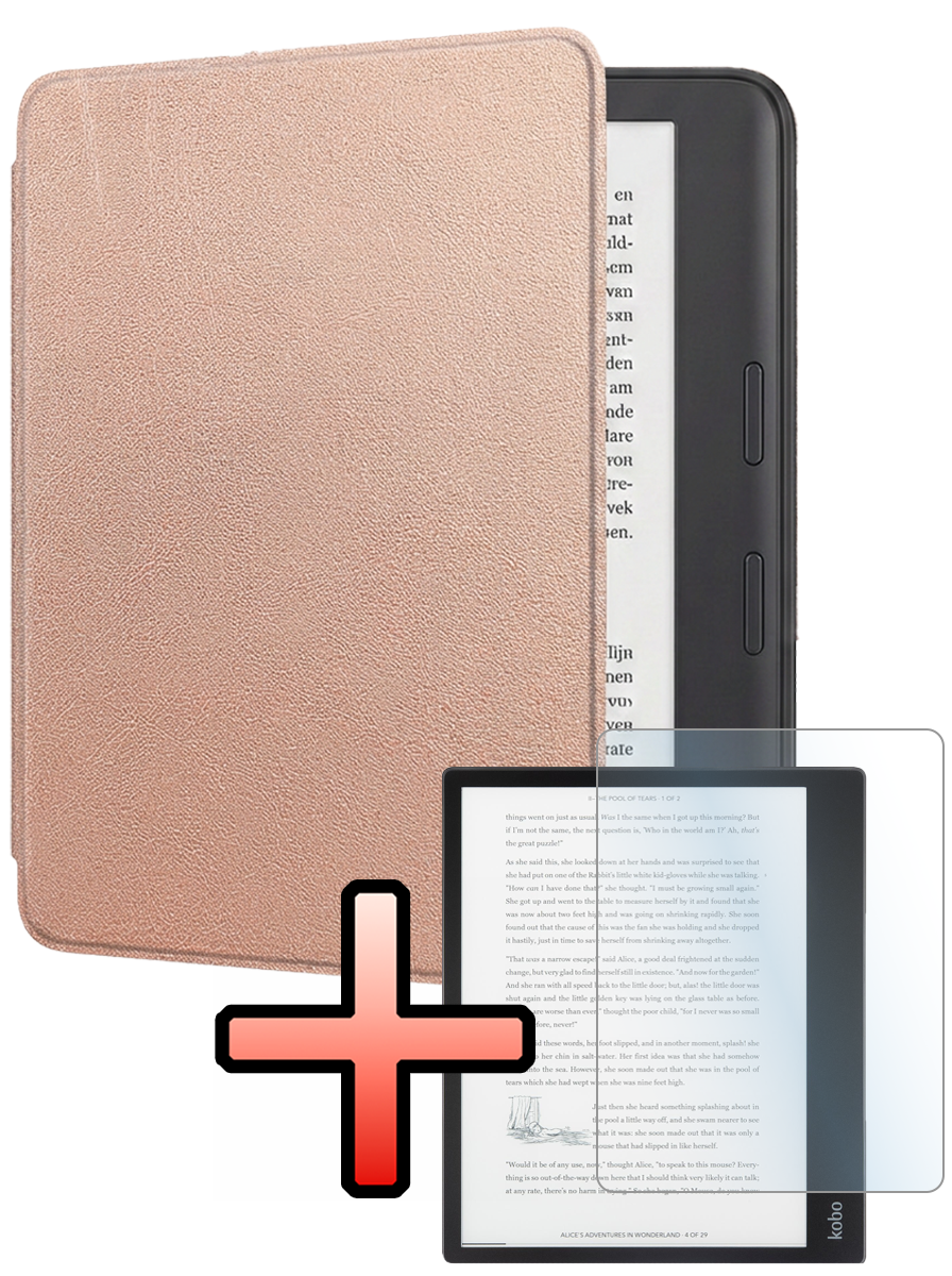 NoXx NoXx Kobo Elipsa 2E Hoesje Met Screenprotector - Rose Goud