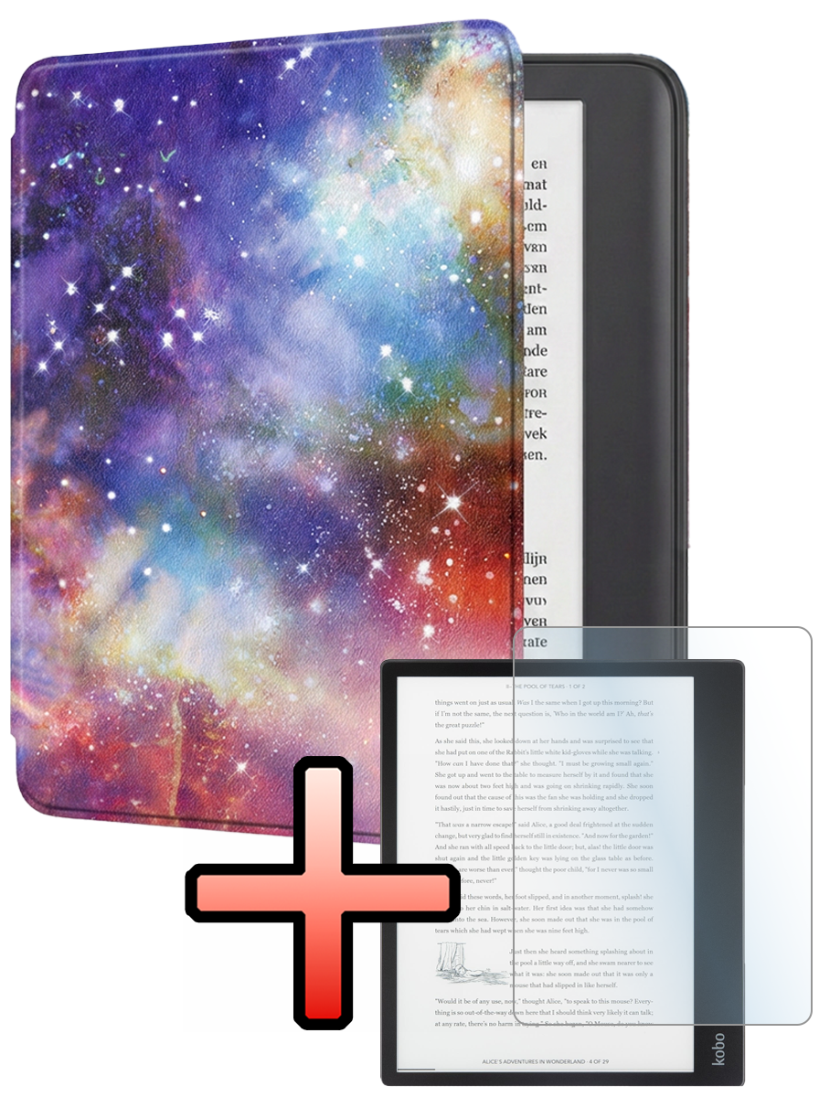 NoXx NoXx Kobo Elipsa 2E Hoesje Met Screenprotector - Galaxy